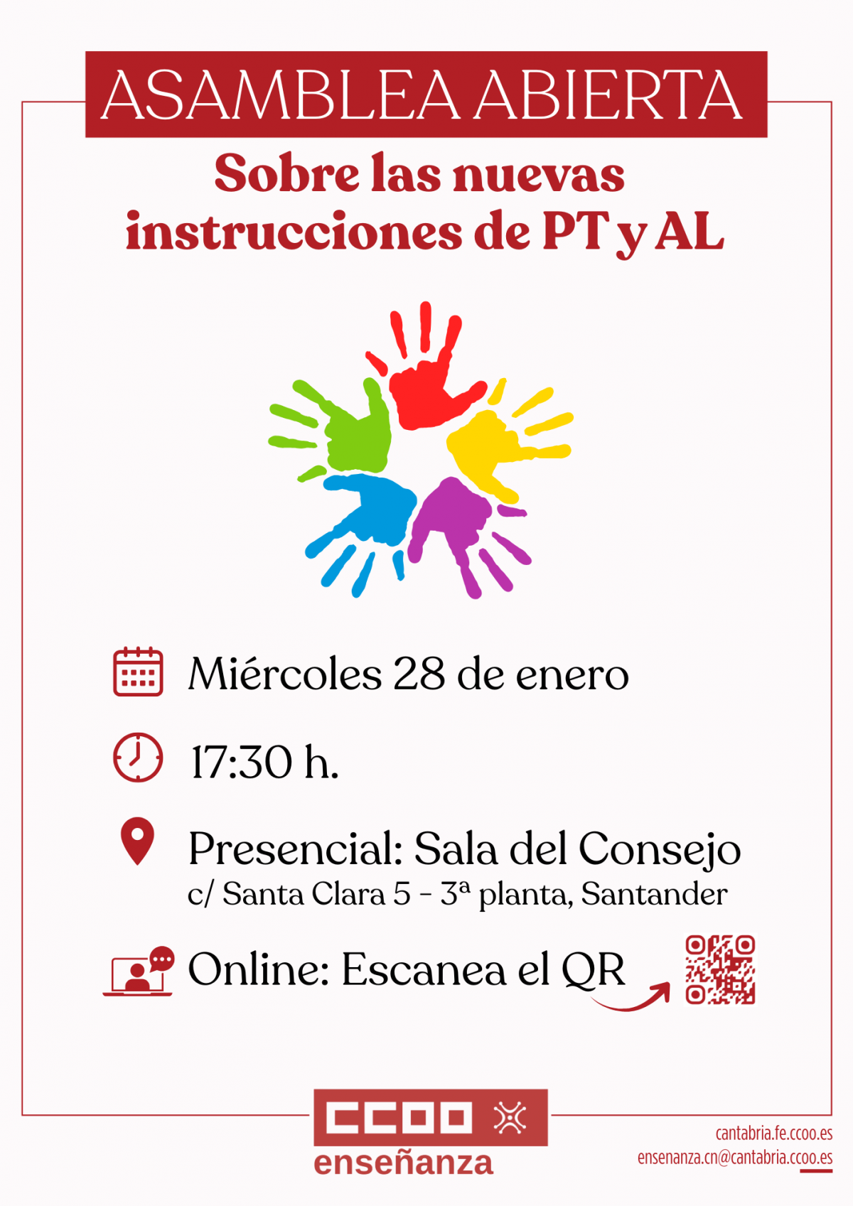 Asamblea abierta sobre las nuevas instrucciones de PT y AL