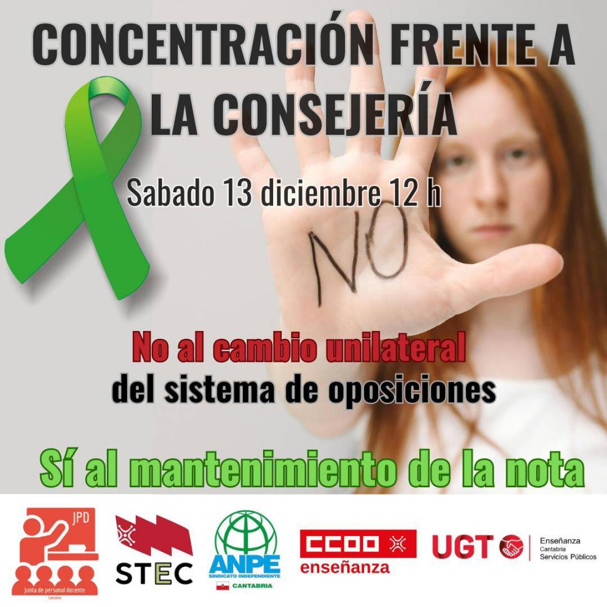 Concentración 13D contra el cambio de modelo de oposiciones