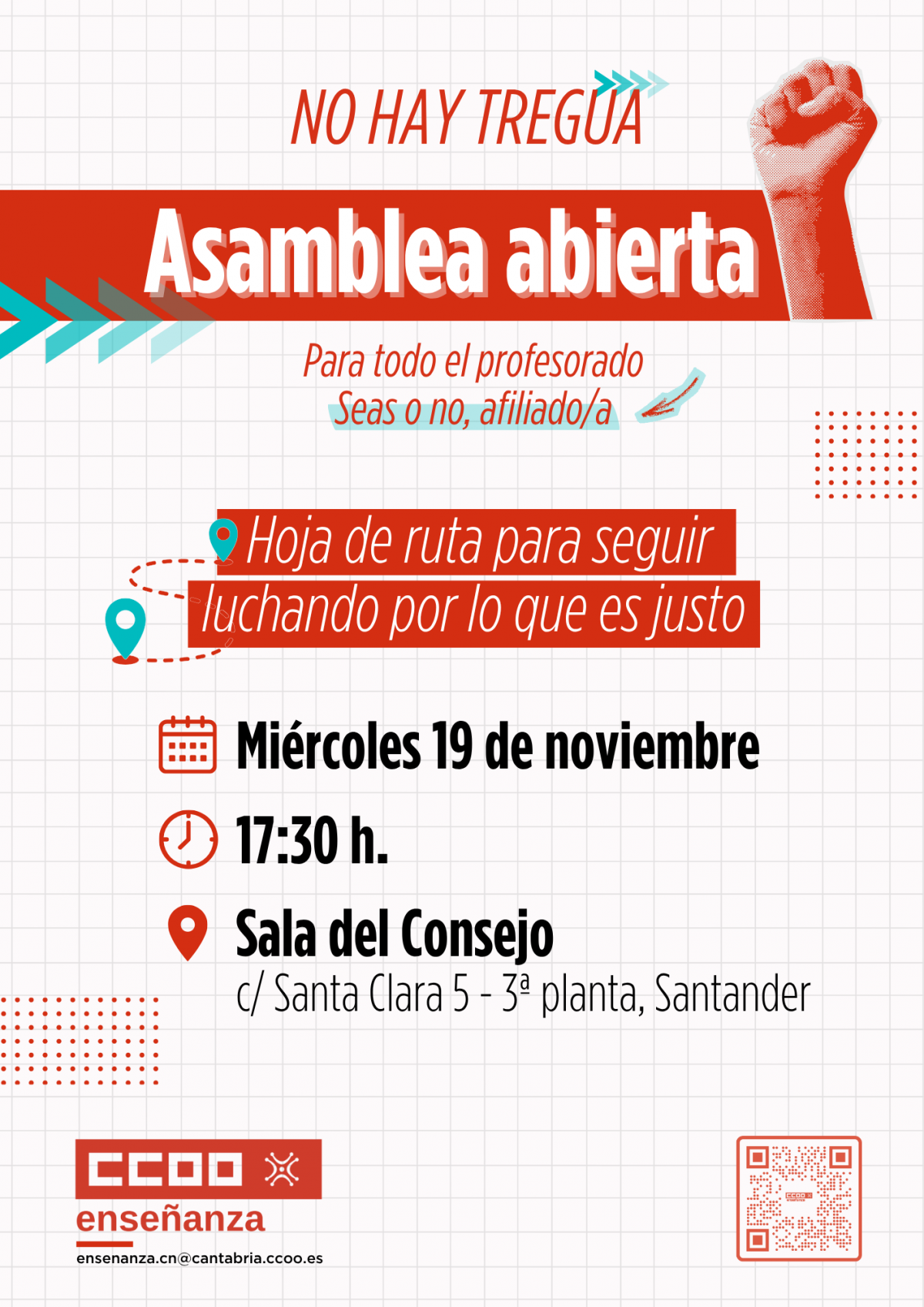Asamblea abierta para debatir la hoja de ruta de la lucha docente