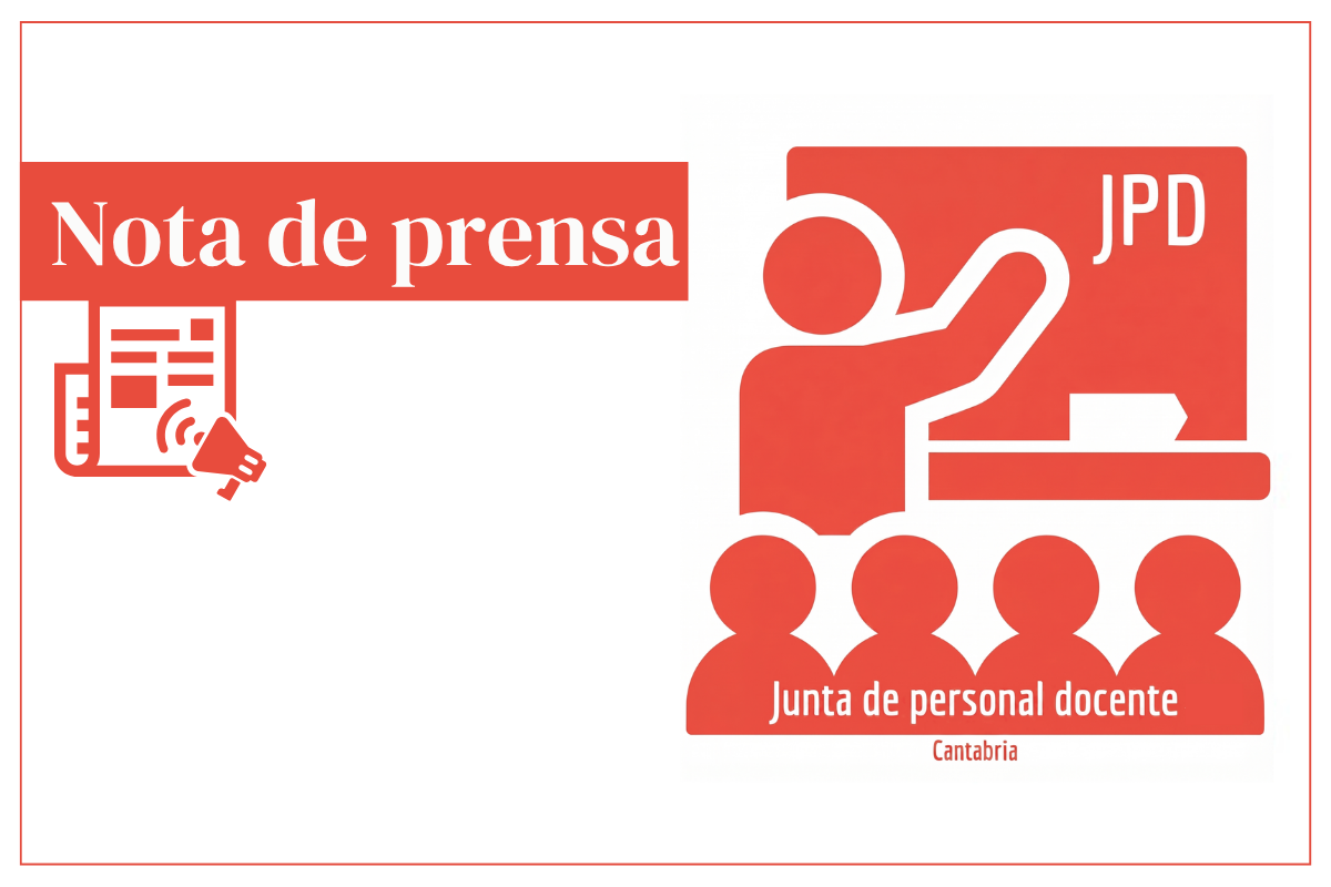 Nota de prensa de la Junta de Personal Docente de Cantabria