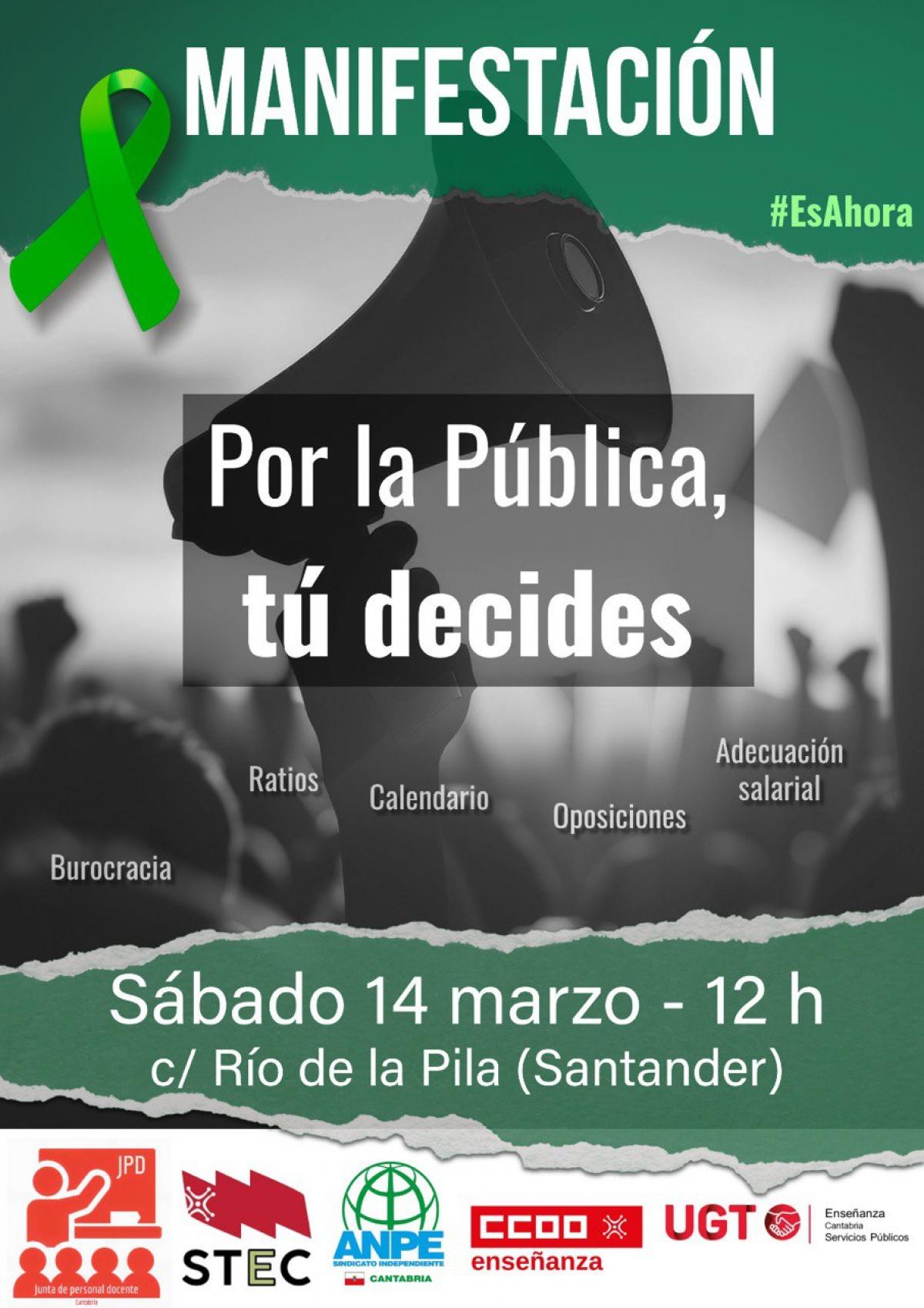 Manifestación 'Por la Publica, tú decides'